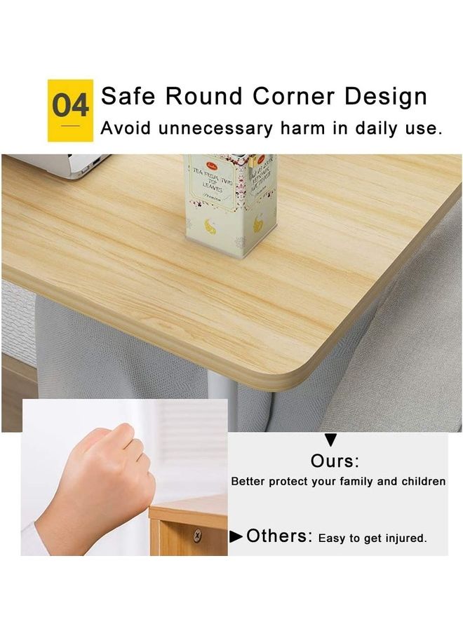 Generic Height Adjustable Laptop Desk White Maple 60x40x90cm  - Image 5