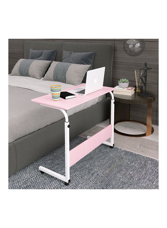 Height Adjustable Laptop Desk Pink/White 60x40x90cm - Image 1