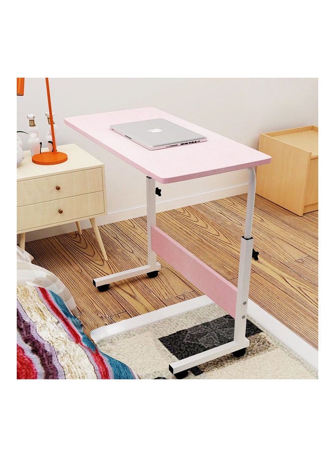 Height Adjustable Laptop Desk Pink/White 60x40x90cm - Image 3
