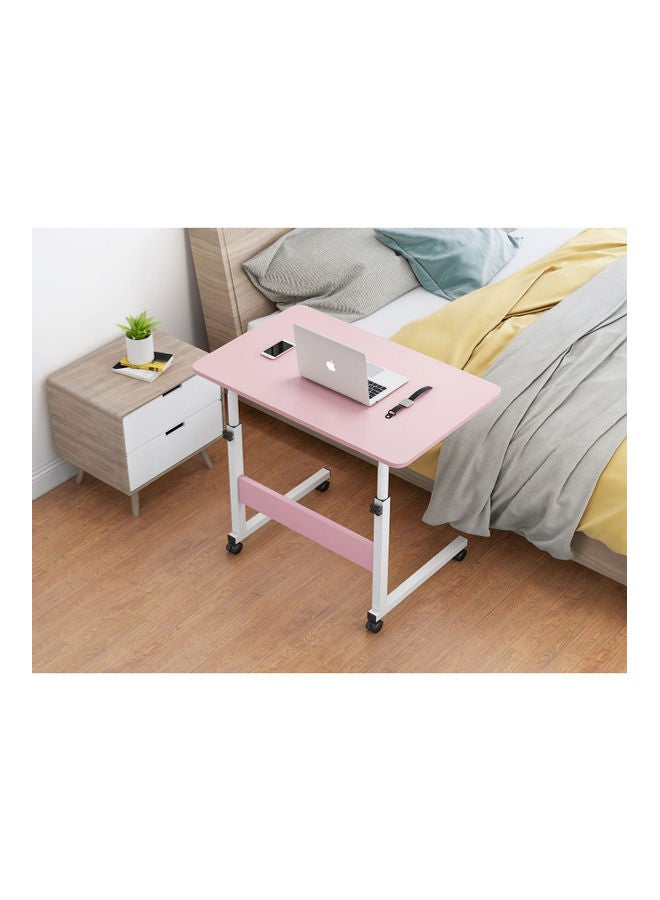 Height Adjustable Laptop Desk Pink/White 60x40x90cm - Image 4