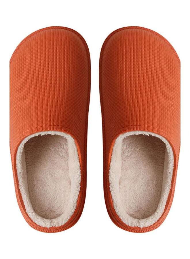 Winter Soft Waterproof Anti-Slip Slippers Orange/White