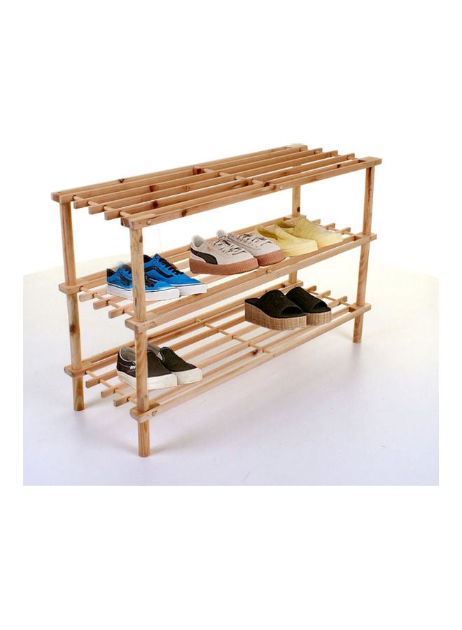حامل أحذية خشبي مكون من 3 مستويات بني 74x30x80سم - Image 1