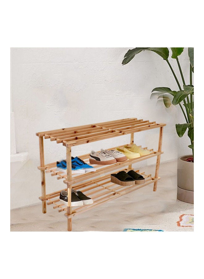 حامل أحذية خشبي مكون من 3 مستويات بني 74x30x80سم - Image 3