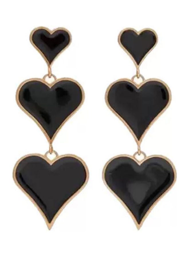 J.J Hand made 925 Sterling Silver 3 Love Long Heart Earrings - Image 1