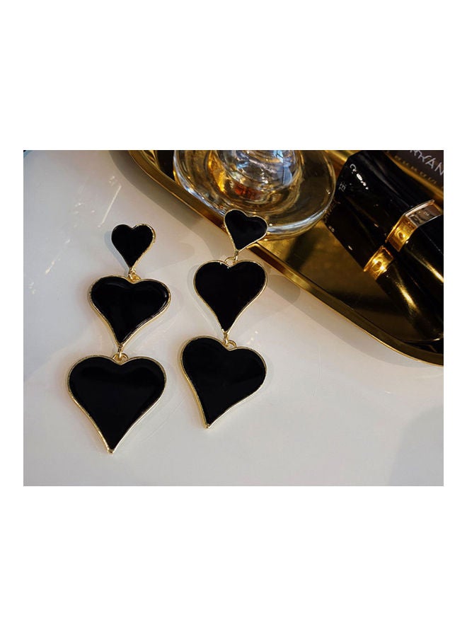 J.J Hand made 925 Sterling Silver 3 Love Long Heart Earrings - Image 2