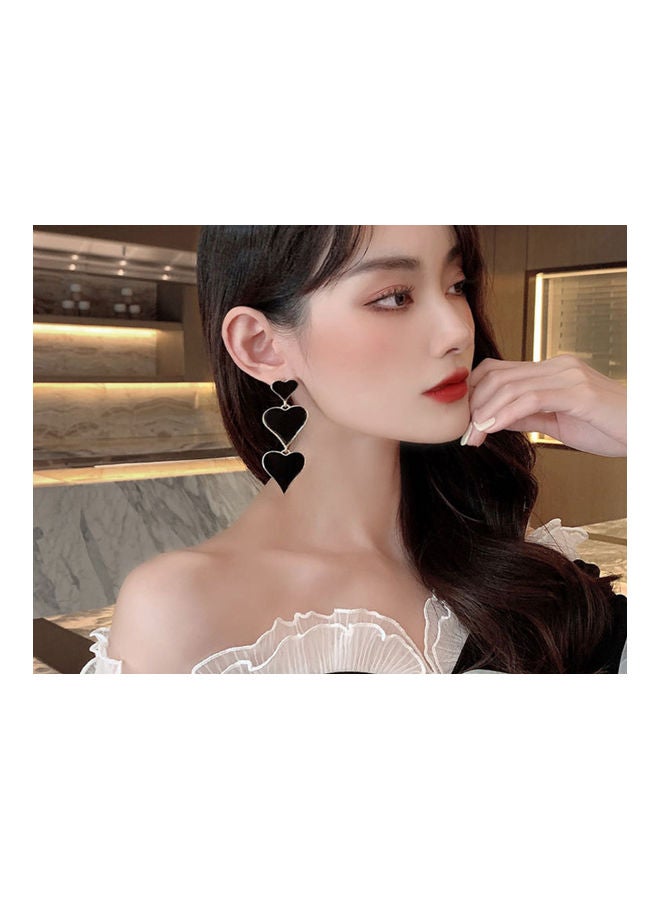 J.J Hand made 925 Sterling Silver 3 Love Long Heart Earrings - Image 4