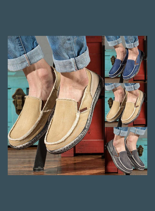 Generic Men Casual Breathable Slip-on Anti Skid Loafers Beige  - Image 2