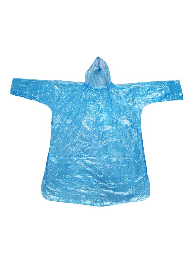 10-Piece Disposable Transparent Hooded Raincoat Set Blue - Image 1