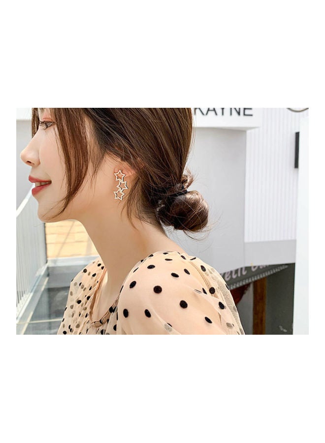 J.J Hand made 925 Sterling Silver Five-Pointed Star Long Temperament Fashion Earrings - Image 5