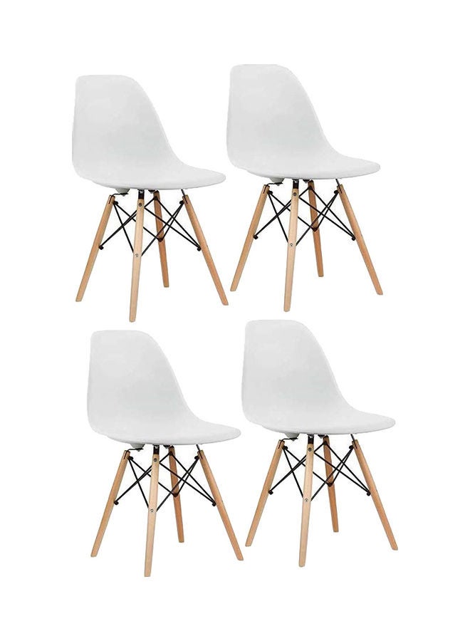 ماهاماي مجموعة من 4 كراسي العشاء الأنيقة إيمز أبيض/بيج 41x83x46سم - Image 1