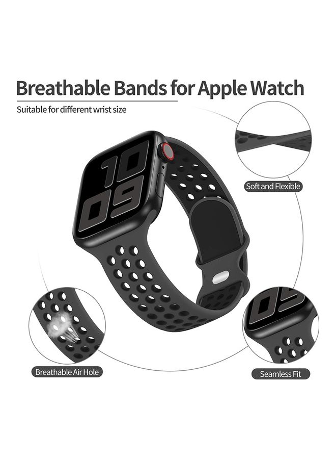 ICS Replacement Band For   Apple Watch Band 42/44 mm Grey/Black - Image 2