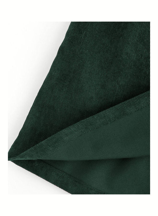 Autumn Solid Color Corduroy Sleeveless Pocket Slim Mini Overalls Dress Green - Image 2
