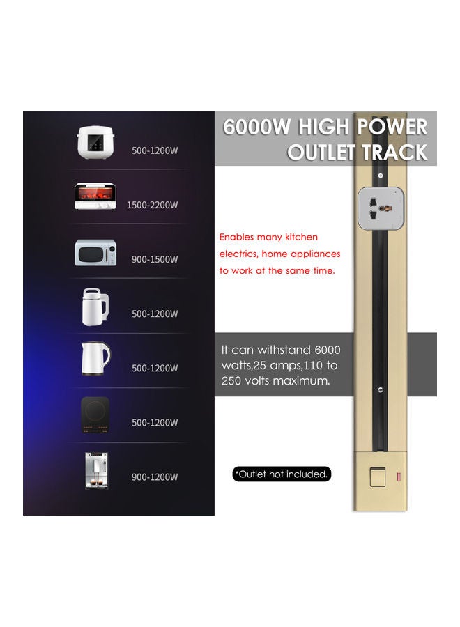 Electrical Outlet Track Gold/Black - Image 3