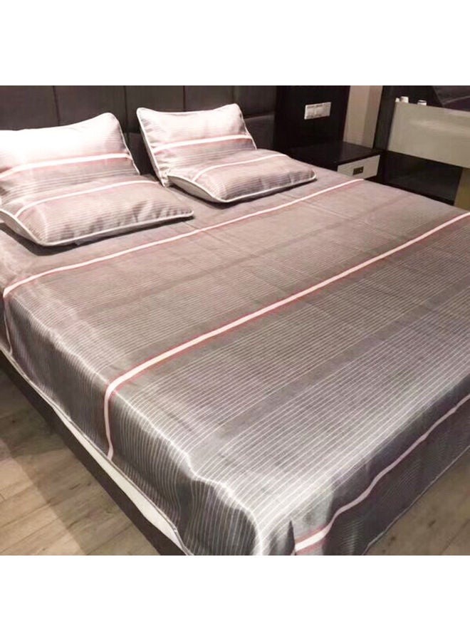 Summer Ice Silk Soft Cool Breathable Bed Flat Sheet with Pillow Cover Multicolour 240x250x0.5cm - Image 2