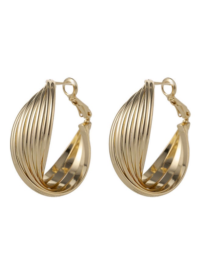 J.J Hand made - 925 Sterling Silver Cross Woven Simple Temperament Earrings - Image 1