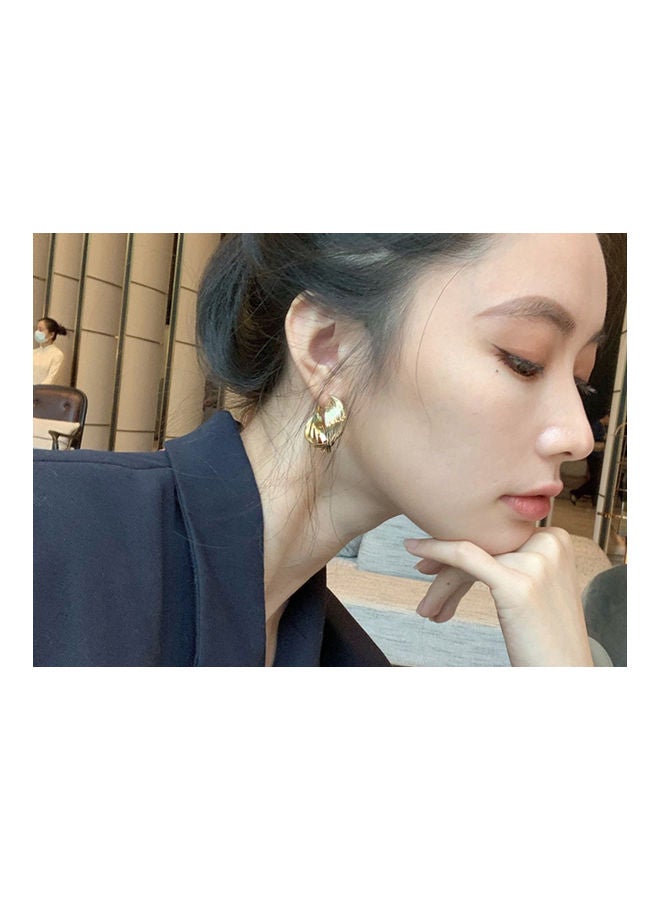 J.J Hand made - 925 Sterling Silver Cross Woven Simple Temperament Earrings - Image 1