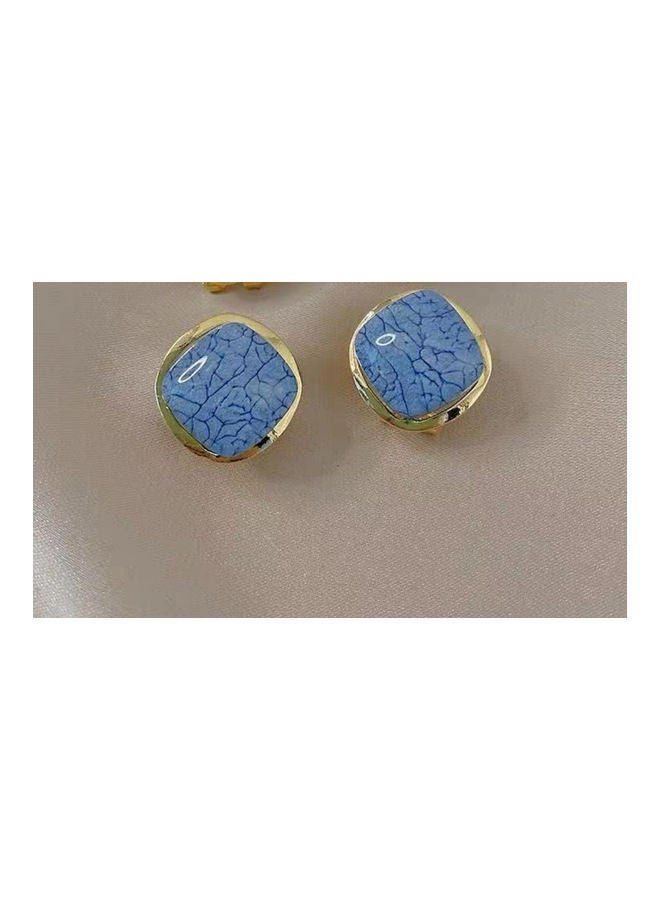 J.J Hand made - 925 Sterling Silver Square Crack Shape Earrings - Image 1