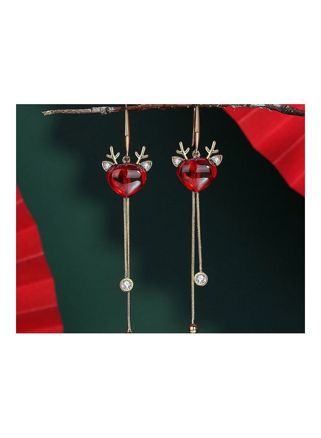 J.J Hand made 925 Sterling Silver Needle Style Elk-Shaped Tassel Earrings - Image 2