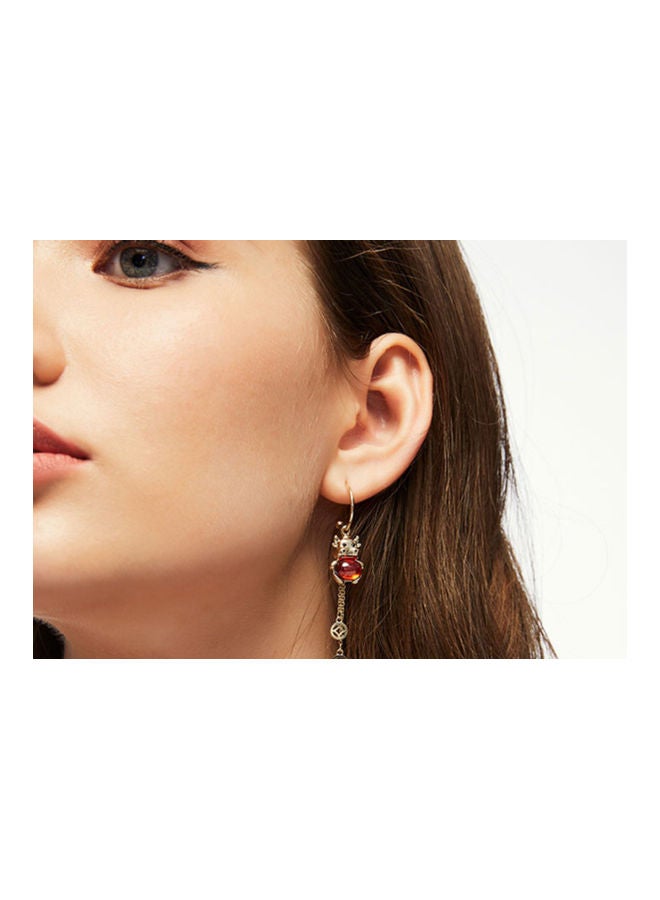 J.J Hand made 925 Sterling Silver Good Luck Bull Long Crystal Earrings - Image 4