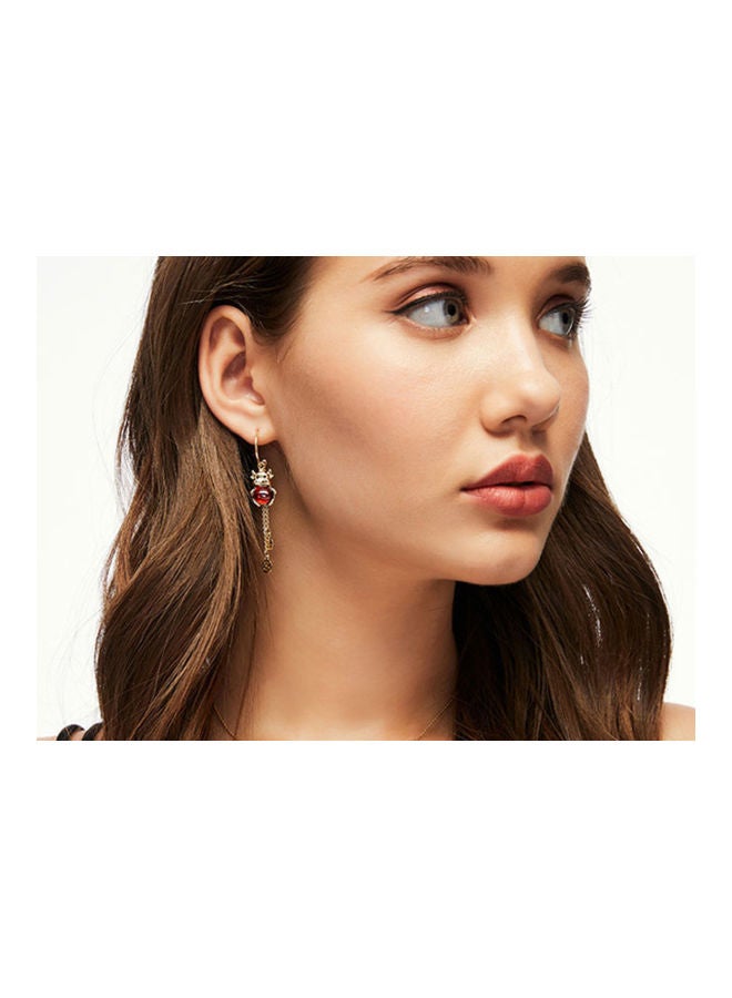 J.J Hand made 925 Sterling Silver Good Luck Bull Long Crystal Earrings - Image 5