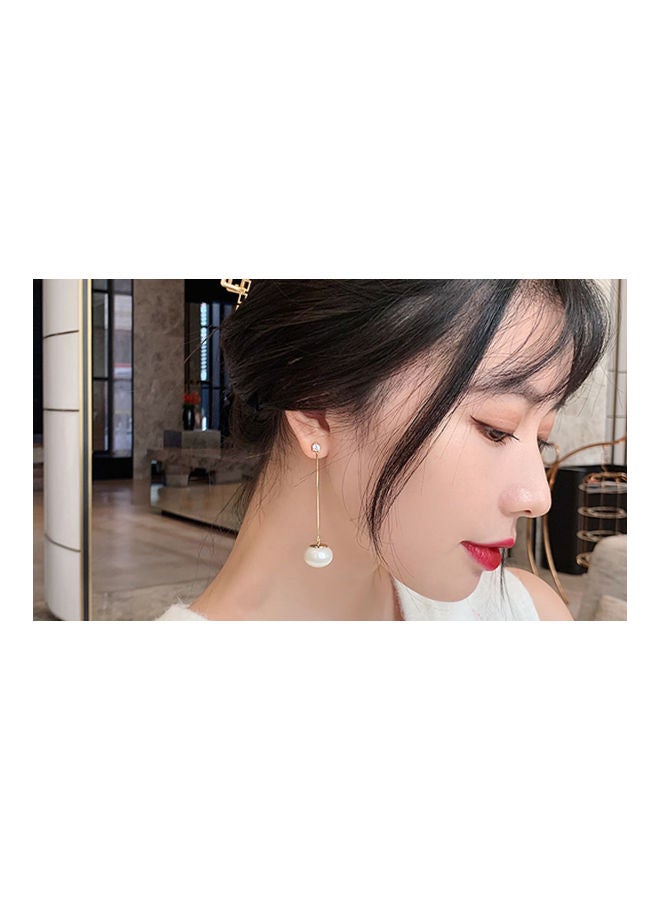 J.J Hand made 925 Sterling Silver Rhinestone Long Pearl Tassel Earrings - Image 4