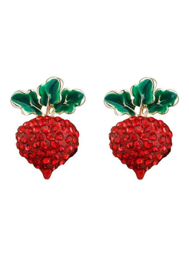 J.J Hand made 925 Sterling Silver Strawberry Earrings - Image 1