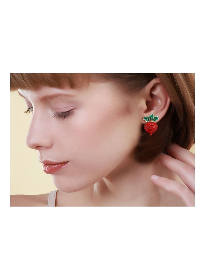 J.J Hand made 925 Sterling Silver Strawberry Earrings - Image 2