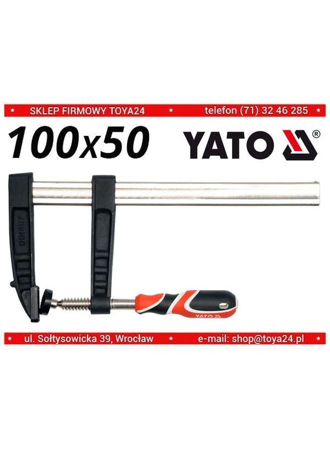 Yato - F-Wood Clamp 100X50mm Bar Size: 5X15mm YT-6440 Black/Red/Silver 100x50mm - Image 1