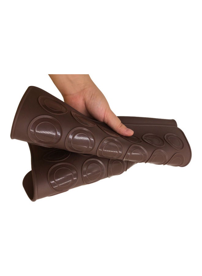 48-Holes Macaron Non-Stick Silicone Mat with Decorating Pot Brown  - Image 5