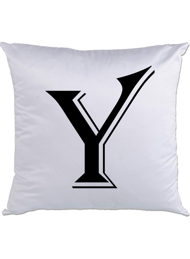 AMC DESIGN Y Printed Cushion White/Black 40x40cm