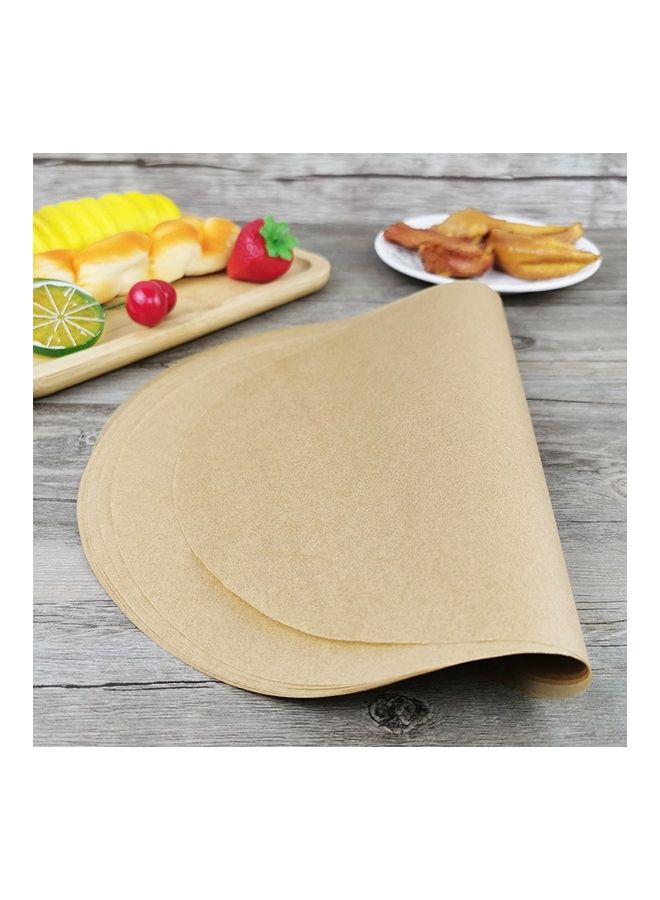 200-Piece Round Non-Stick Baking Pan Paper Mats Beige  - Image 4