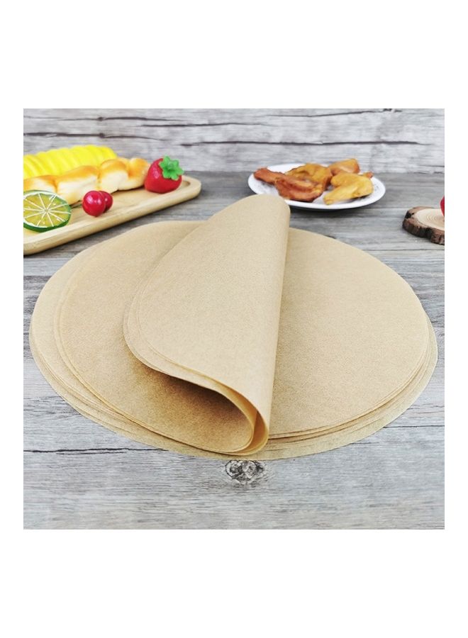 200-Piece Round Non-Stick Baking Pan Paper Mats Beige  - Image 1
