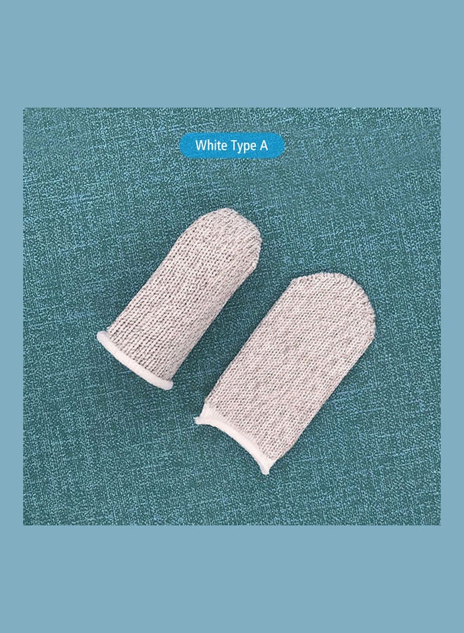 طقم أغطية أصابع للألعاب تعمل باللمس مكون من 10 قطع أبيض - Image 1