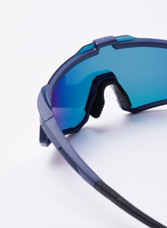 Athletiq Cycling Scooter Sunglasses - Athletiq Club Jabal Sawda - Blue Frame With Red Fire Multilayer Mirror Len  - Image 3