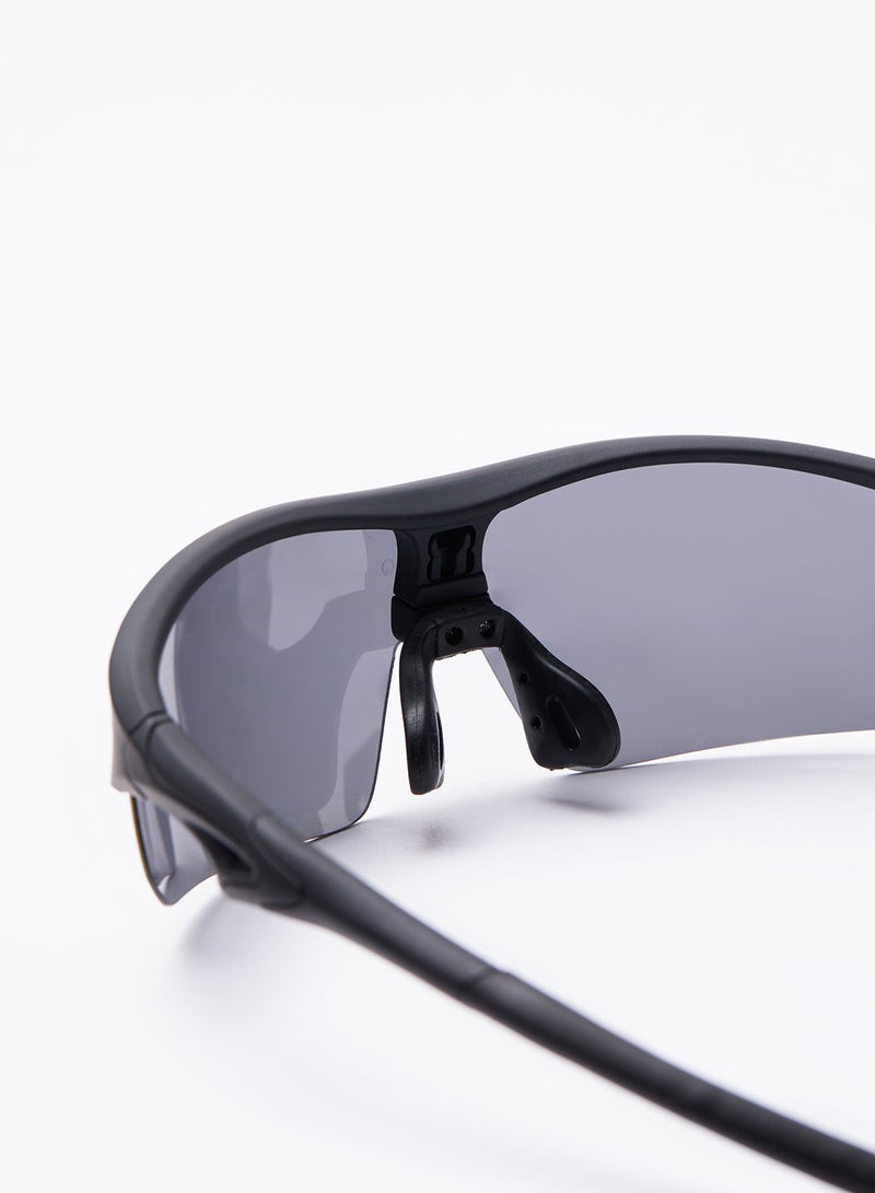 أثليتيك نظارة شمسية لركوب السكوتر والدراجة أثليتيك كلب أوريكس- بإطار باللون الأسود وعدسة عاكسة متعددة الطبقات باللون الأسود سموك - Image 3