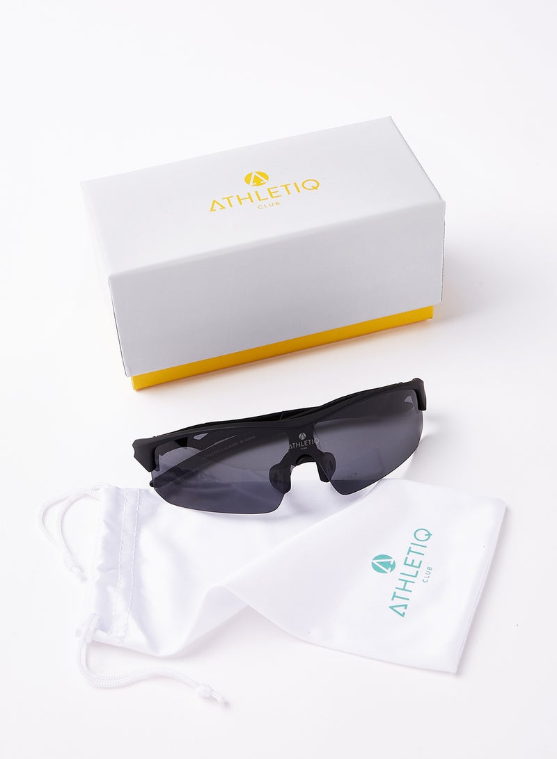 أثليتيك نظارة شمسية لركوب السكوتر والدراجة أثليتيك كلب أوريكس- بإطار باللون الأسود وعدسة عاكسة متعددة الطبقات باللون الأسود سموك - Image 5