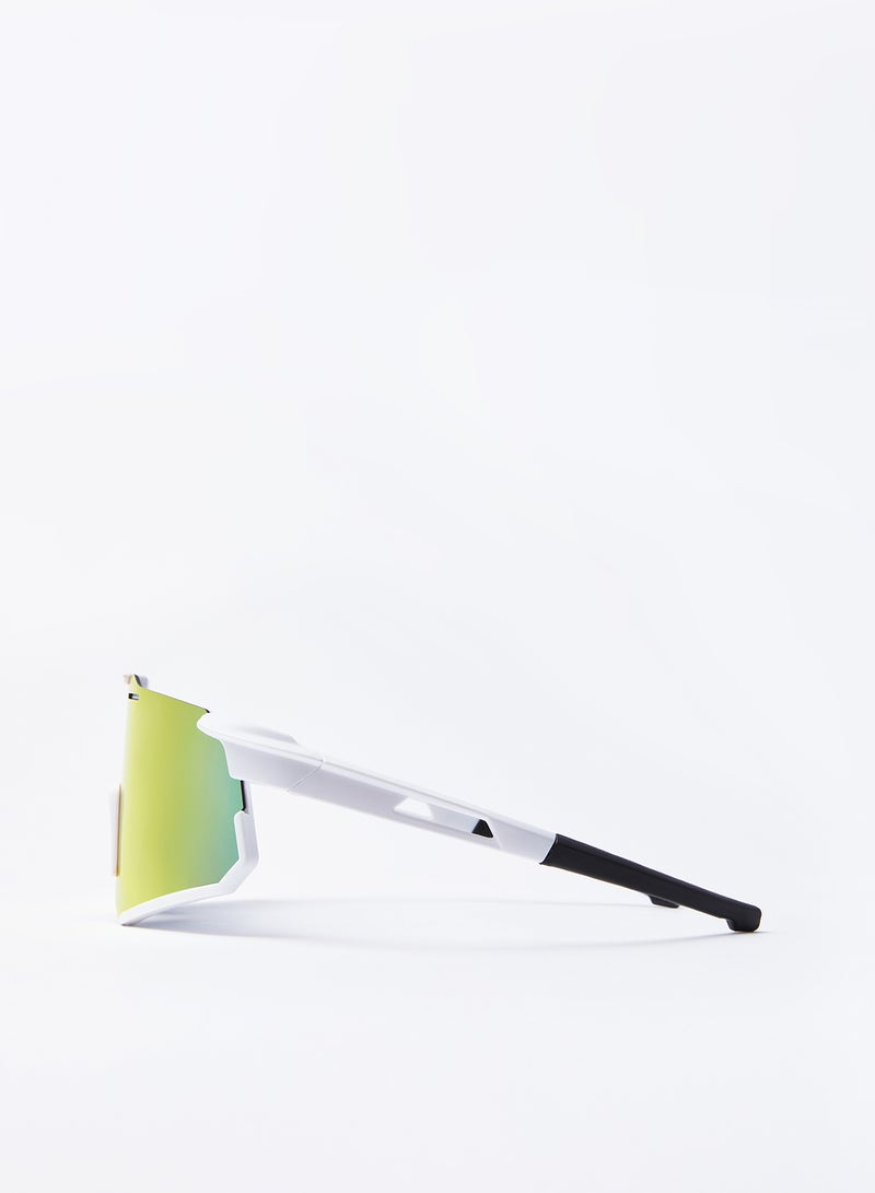 أثليتيك نظارة شمسية لركوب السكوتر والدراجة أثليتيك كلب جبل سودة - بإطار لون أبيض وعدسة عاكسة متعددة الطبقات لون أحمر فاير - Image 2