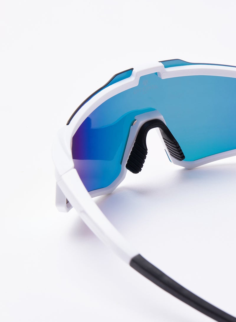 أثليتيك نظارة شمسية لركوب السكوتر والدراجة أثليتيك كلب جبل سودة - بإطار لون أبيض وعدسة عاكسة متعددة الطبقات لون أحمر فاير - Image 3