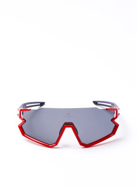 Cycling Scooter Sunglasses - Athletiq Club Jebel Jais - Red And Blue Frame with Smoke Black Multilayer Lens