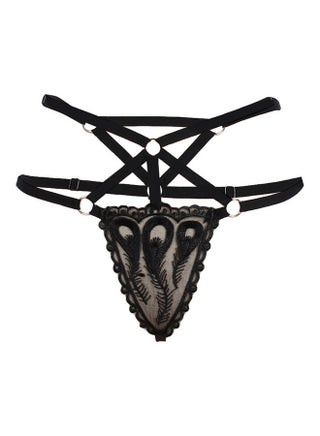 Lace Detailed G-String Thong Black - v1622731864/N46831497V_1