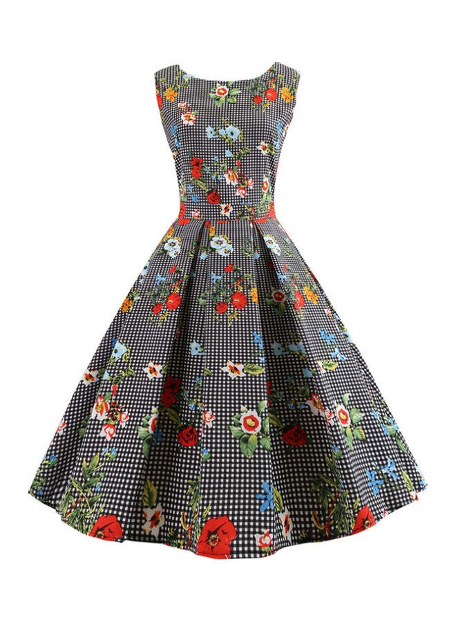 أوتاد فستان أنيق مزين بطبعة زهور - Image 1