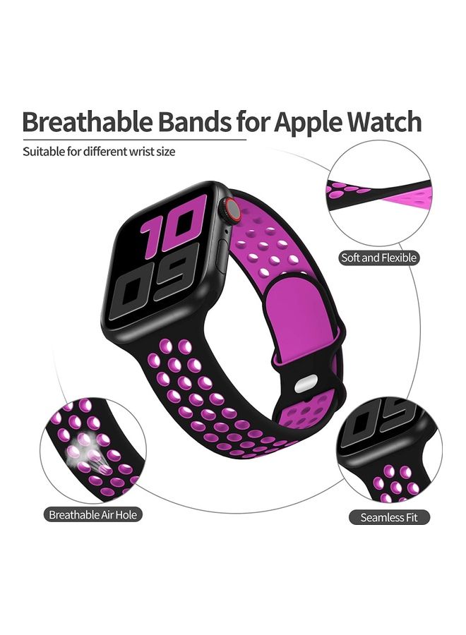 ICS Replacement Band For  Apple Watch Band 38/40 mm Black/Purple - Image 2