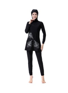 Generic All-Covering Swimwear Set Black/Grey  - Image 1