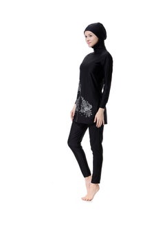 Generic All-Covering Swimwear Set Black/Grey  - Image 5