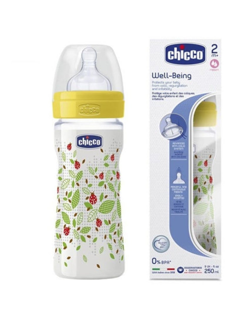 Chicco Well Being Feeding Bottle, 250ml - Assorted - Image 3