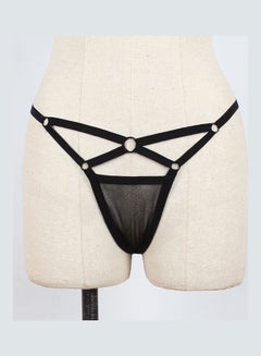 Generic Lace Detailed G-String Thong Black  - Image 1