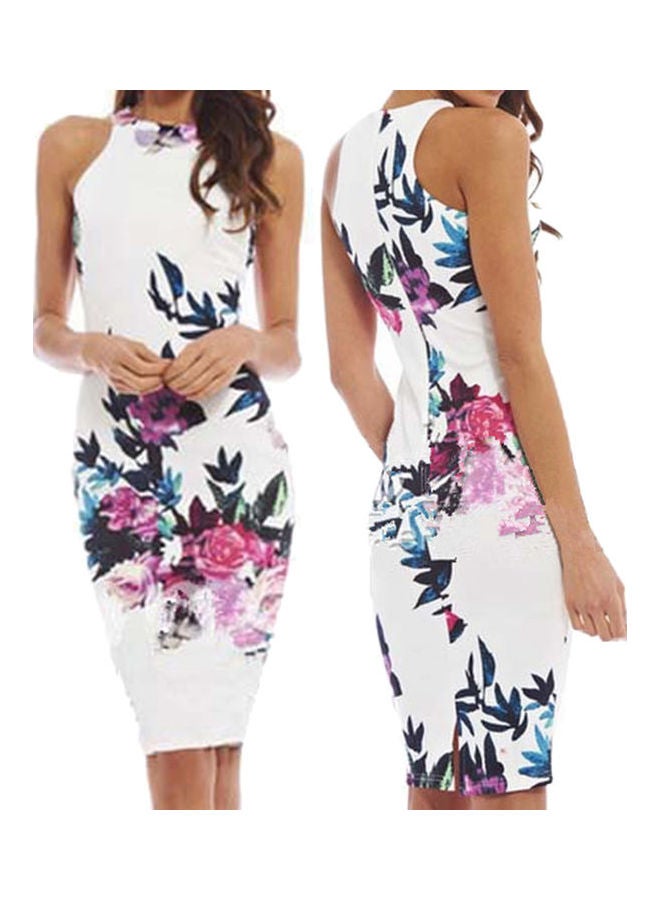 Fashionable Floral Print Mini Dress Multicolour  - Image 3