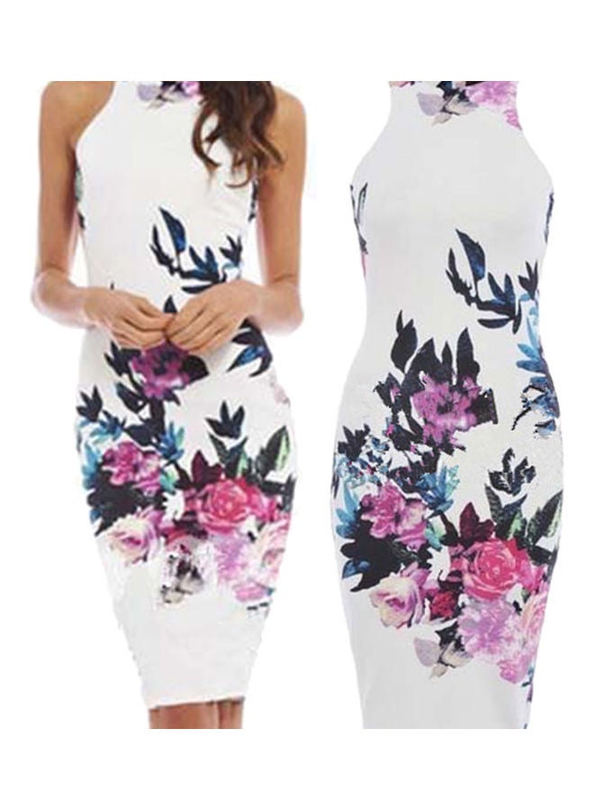 Fashionable Floral Print Mini Dress Multicolour  - Image 4