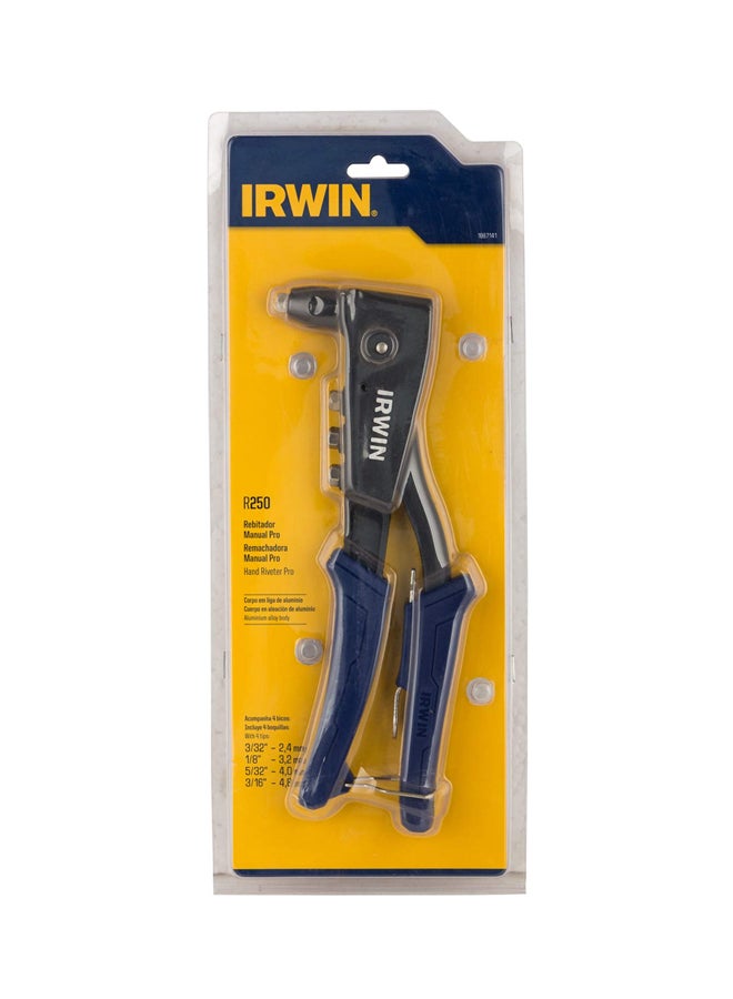 إيروين مبرشم يدوي للحرف أسود/أزرق Riveter 254 millimeter, Nozzles  2.4 millimeter, 3.2 millimeter, 4 millimeter, 4.8مم - Image 2