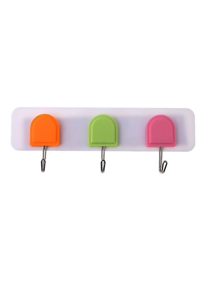 3-Hook Adhesive Hanger Assorted Orange/Pink/Green 10x18cm - v1622735771/N19367131A_1